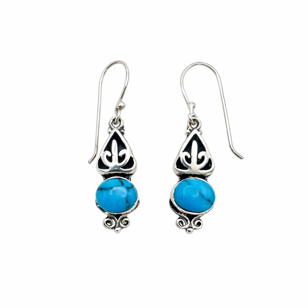 S925 Turquoise Dangle Earrings
